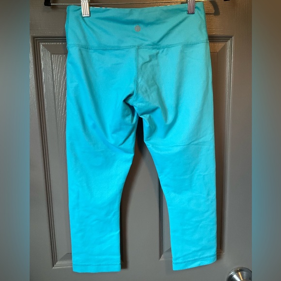 Lululemon Wunder Under Crop size 4 (waist 16”) Spry Blue leggings - Picture 5 of 7